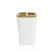 2013-W - Vaso Porta Cepillos con Divisiones Bambu Línea Bianca