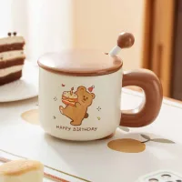 3378-4 - Taza de Cerámica con Tapa + Revolvedor Bear Birthday