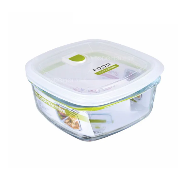 6612 - Tapers de Vidrio Cuadrado Hermético Temedei Green - 920ml