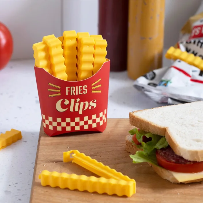 7914 - Broches Cierra Bolsas Papas Fritas en Cajita Magnética - 12 unidades