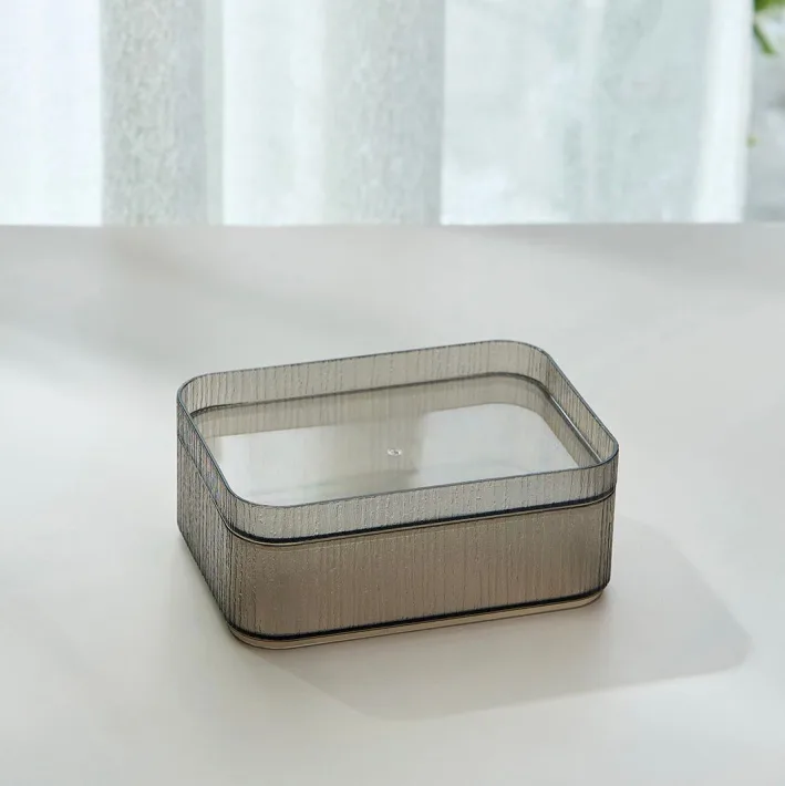 8085 - Caja de Almacenamiento Acrílico con Tapa Gris S - 15*11*6cm