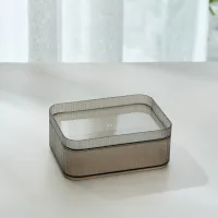 8085 - Caja de Almacenamiento Acrílico con Tapa Gris S - 15*11*6cm