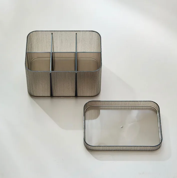 8086 - Caja de Almacenamiento Acrílico con Tapa c/ Divisiones - 15*11*10cm