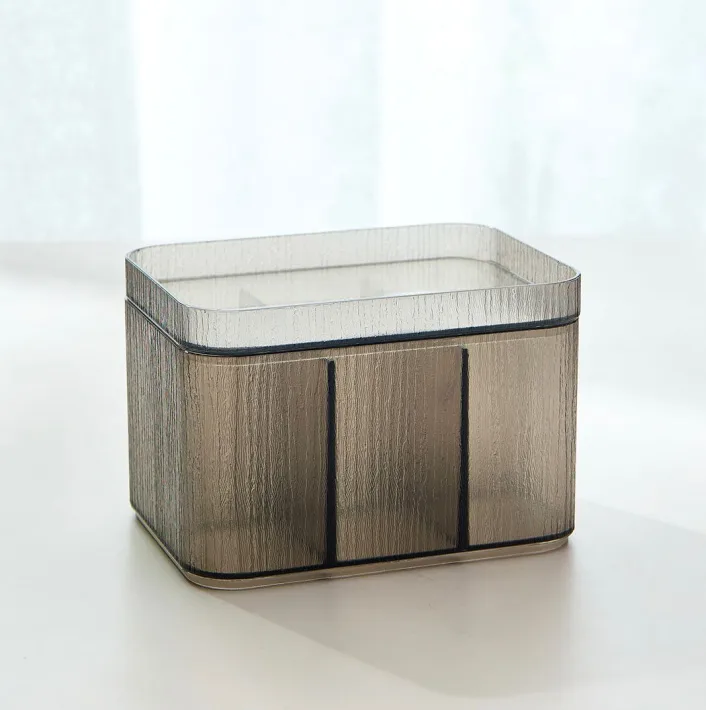 8086 - Caja de Almacenamiento Acrílico con Tapa c/ Divisiones - 15*11*10cm
