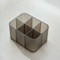 8086 - Caja de Almacenamiento Acrílico con Tapa c/ Divisiones - 15*11*10cm