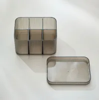 8086 - Caja de Almacenamiento Acrílico con Tapa c/ Divisiones - 15*11*10cm