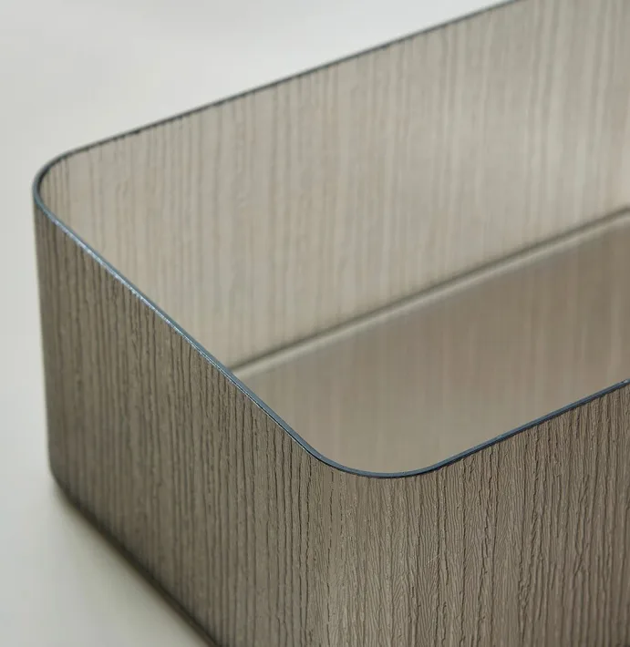 8087 - Caja de Almacenamiento Acrílico con Tapa Gris M - 22*15*10.5cm