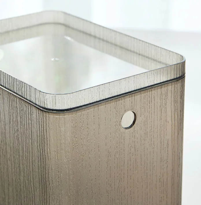 8088 - Caja de Almacenamiento Acrílico con Tapa Gris L - 22*15*18.5cm