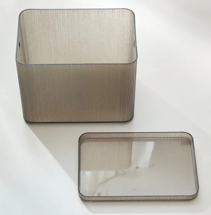 8088 - Caja de Almacenamiento Acrílico con Tapa Gris L - 22*15*18.5cm