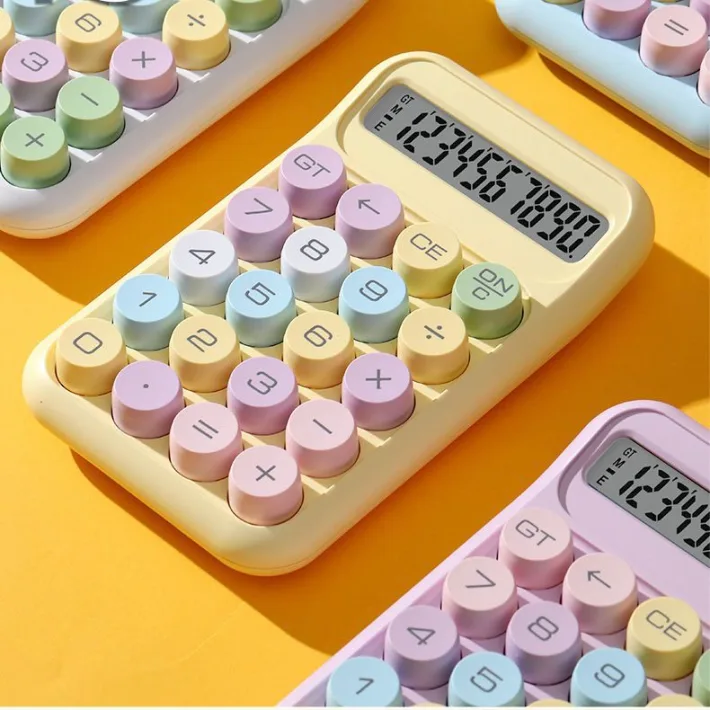 819MAX - Calculadora con Teclado Redondo Grande Multicolor