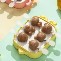 8594 - Molde de Helados de Silicona Dibujos Animados - 6 paletas
