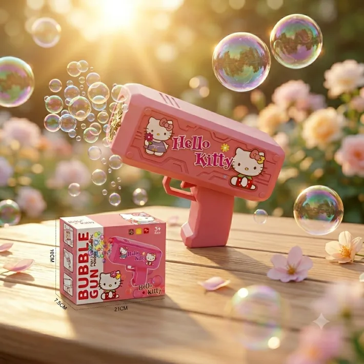 Pistola de Burbujas con Luz Hello Kitty