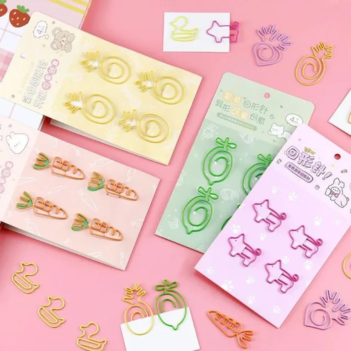 A-3-2-3 - Clips Sujeta Papel con Diseños Divertidos - 4 clips