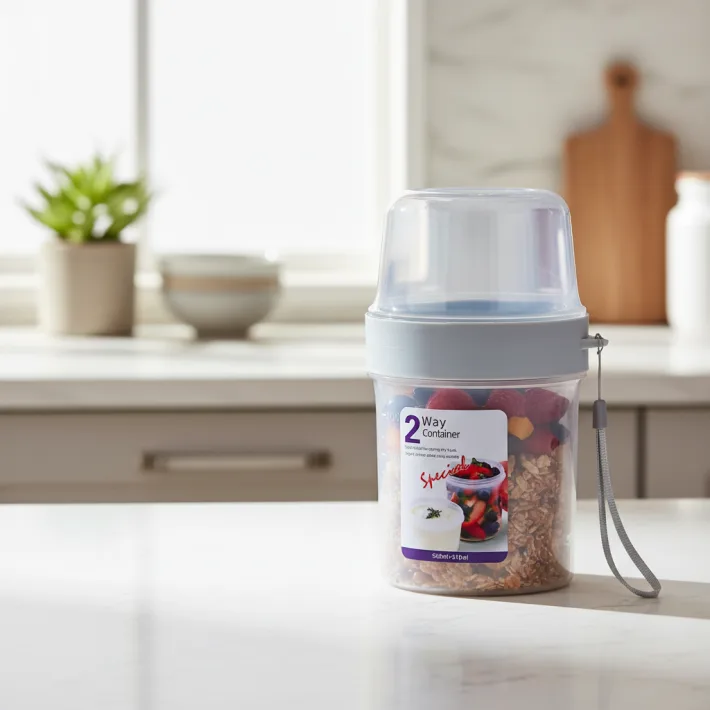 A07657-3 - Contenedor Para Alimentos 2 en 1 Tamaño M (310ml + 560ml)