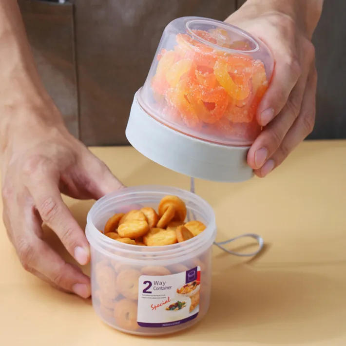 A07657-4 - Contenedor Para Alimentos 2 en 1 Tamaño S (310ml + 360ml)