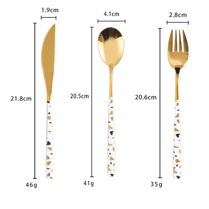 A34ZCSBJ - Set de Cubiertos de Acero Diseño Minimalista Premium White