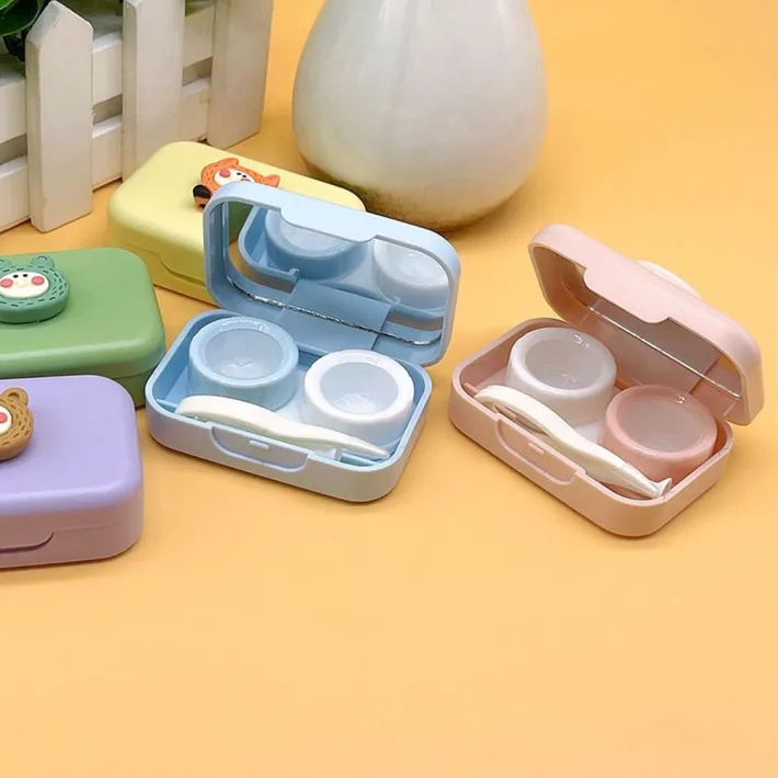 Estuche Porta Lentes de Contactos con Espejo + Pinza Nina