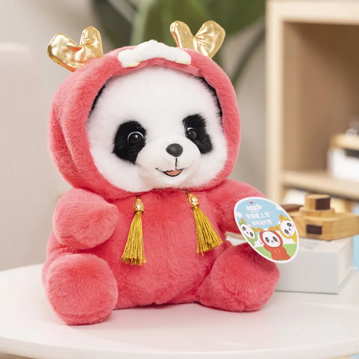 Peluche Panda Amarilla Disfrazada - 27cm