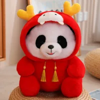 Peluche Panda Amarilla Disfrazada - 27cm