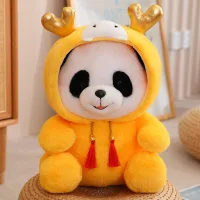 Peluche Panda Amarilla Disfrazada - 27cm