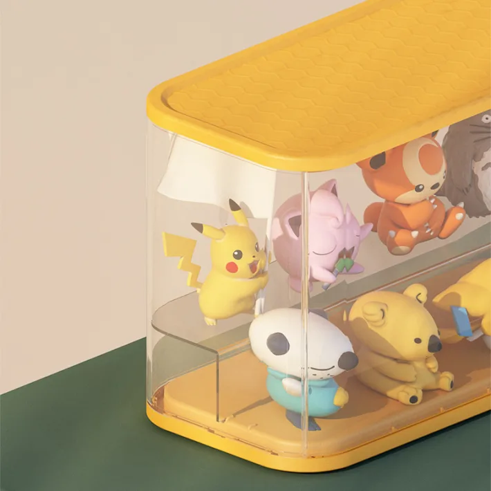 Caja de Almacenamiento con Visión para Colección de Muñecos