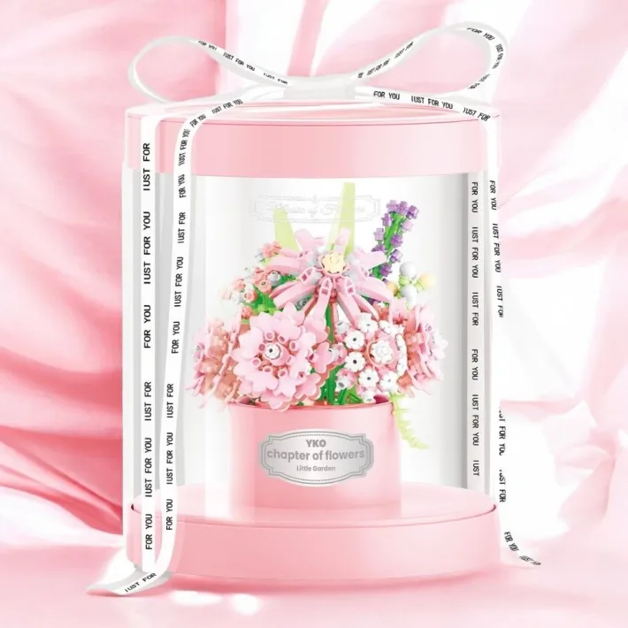 Bloques Para Armar - Rosa Bebe Eternal Bouquet - 496 Piezas