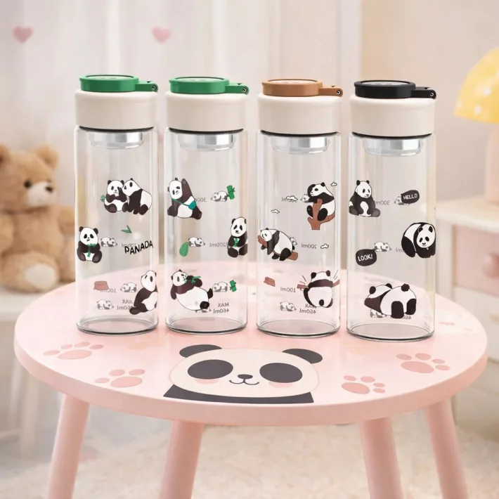 BK-2005 - Botella De Vidrio Panda Adorable - 460ml