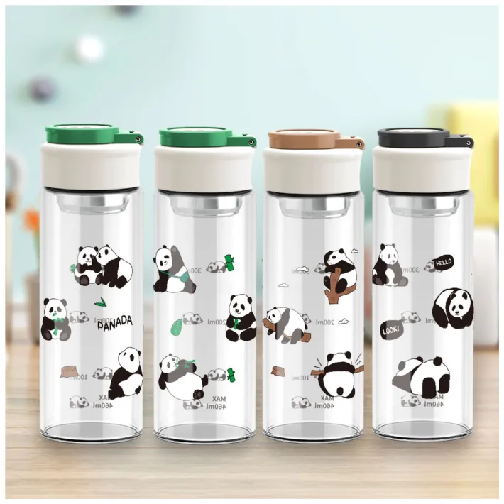 BK-2005 - Botella De Vidrio Panda Adorable - 460ml