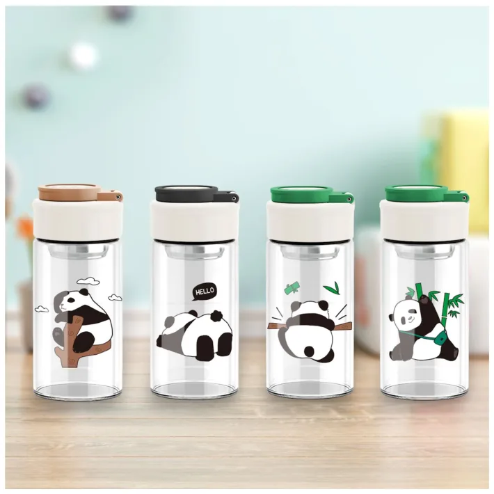 BK-2006 - Botella De Vidrio Panda Kawai- 360ml