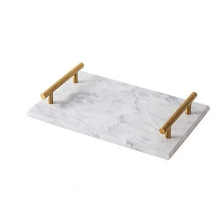 Bandeja de Mármol Blanco Decorativa - 30*20*5cm