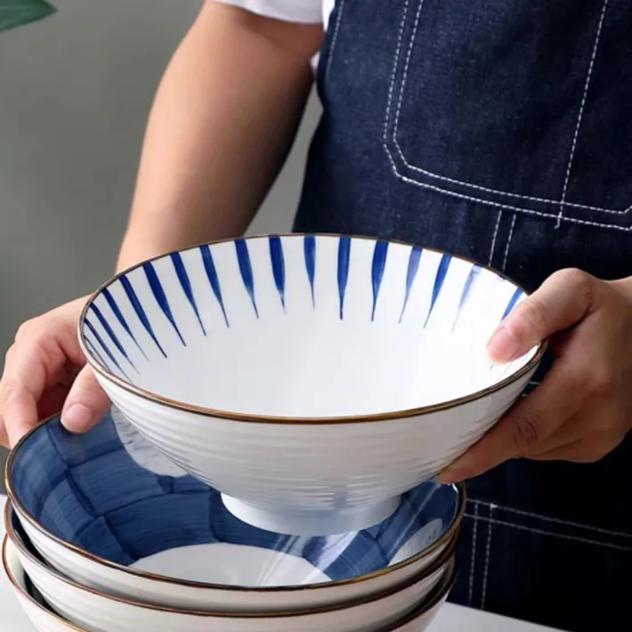 Bowl Blue Stripes de Cerámica Ramen