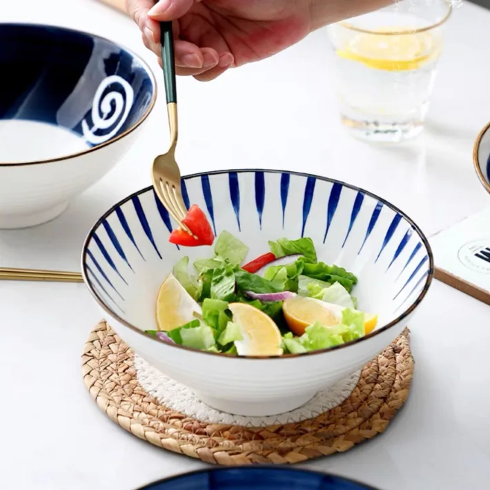 Bowl Blue Stripes de Cerámica Ramen