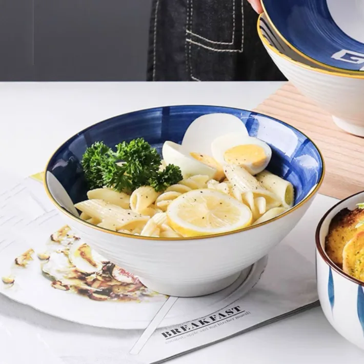 Bowl Blue Stains de Cerámica Ramen