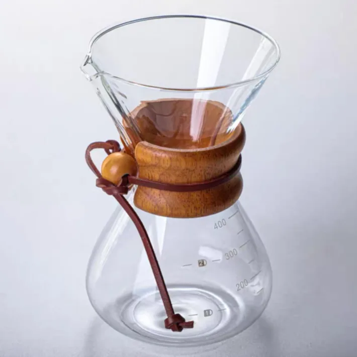 Cafetera de Vidrio Borosilicato Clásica con Filtro -400ml