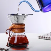 Cafetera de Vidrio Borosilicato Clásica con Filtro -400ml