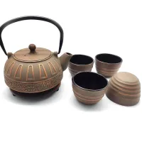 CF-8926 - Set de Tetera + Vasos de Hierro Fundido + Infusor Diseño Yinshan -