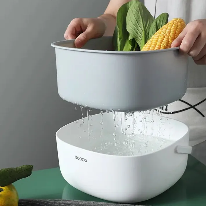 E2026 - Canasta/Escurridor de Verduras&Frutas con Manija Grande Línea Ecoco