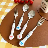 F20 - Set de Cubiertos de Acero Inoxidable  Cute Cat - 23.1*7.1cm