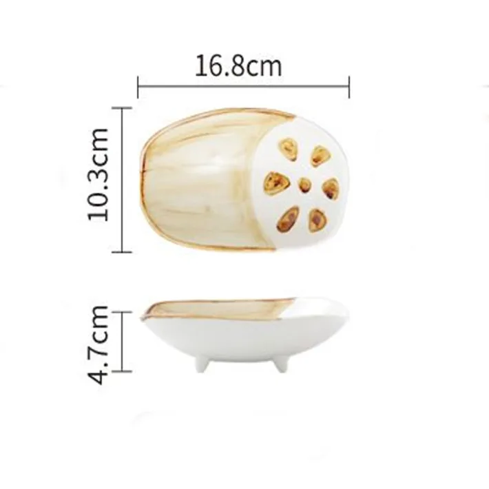 FC89636 - Plato de Cerámica Diseño Raíz de Loto - 16.8*10.3*4.7cm