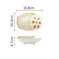 FC89636 - Plato de Cerámica Diseño Raíz de Loto - 16.8*10.3*4.7cm