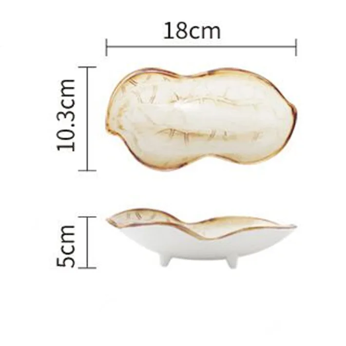 FC89637 - Plato de Cerámica Diseño Cacahuate - 18*10.3*5cm