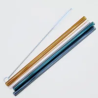 Set de Sorbetes de Vidrio Eco Friendly + Limpiador Colores