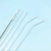 Set de Sorbetes de Vidrio Eco Friendly + Limpiador Transparente