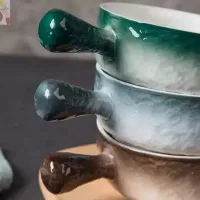 H33 - Cuenco con Manija de Cerámica Diseño Degradé - 15*5.5*6cm