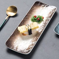 H34A12 - Plato de Presentación Rectangular de Cerámica Diseño Degradé