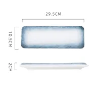 H34A12 - Plato de Presentación Rectangular de Cerámica Diseño Degradé