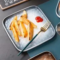 H35A8 - Plato de Cerámica Cuadrado Diseño Degradé