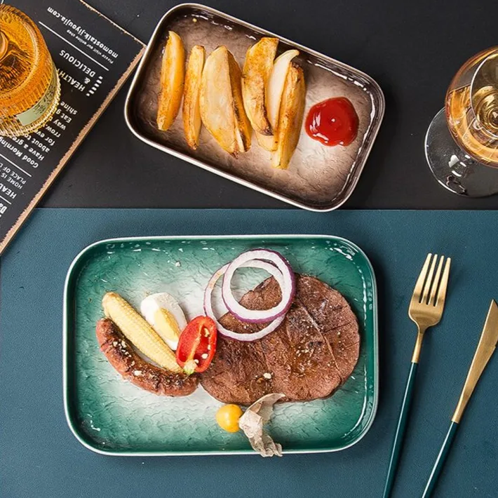H35B10 - Bandeja de Presentación de Cerámica Diseño Degradé