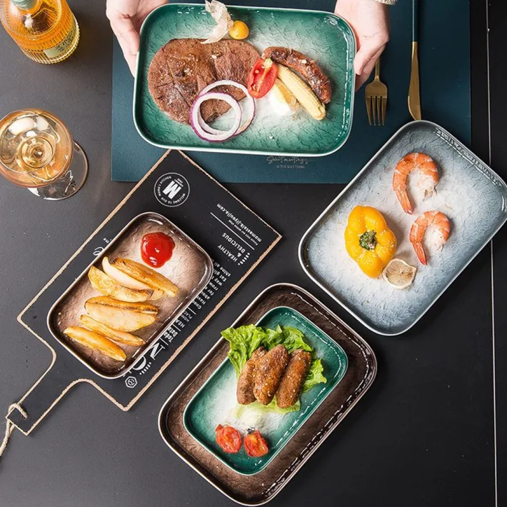 H35B8 - Bandeja de Presentación de Cerámica Diseño Degradé