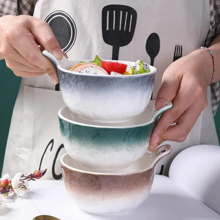 H55 - Bowl con Manija de Cerámica Diseño Degradé - 300ml